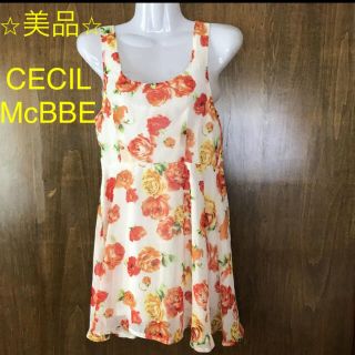 セシルマクビー(CECIL McBEE)の美品　シフォンワンピース　セシルマクビー(ミニワンピース)