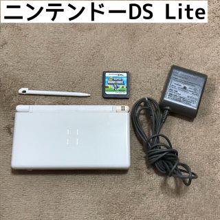 ニンテンドーDS(ニンテンドーDS)のニンテンドーDS Lite 白　充電器　タッチペン　スーパーマリオブラザーズ(家庭用ゲーム機本体)