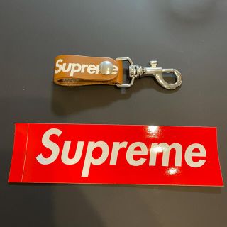 シュプリーム(Supreme)のシュプリーム supreme leather key loop ブラウン　検品済(キーホルダー)