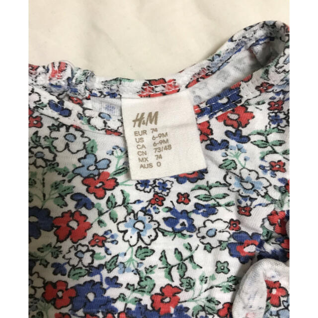 H&M(エイチアンドエム)のワンピース　花柄　h&m 74cm キッズ/ベビー/マタニティのベビー服(~85cm)(ワンピース)の商品写真