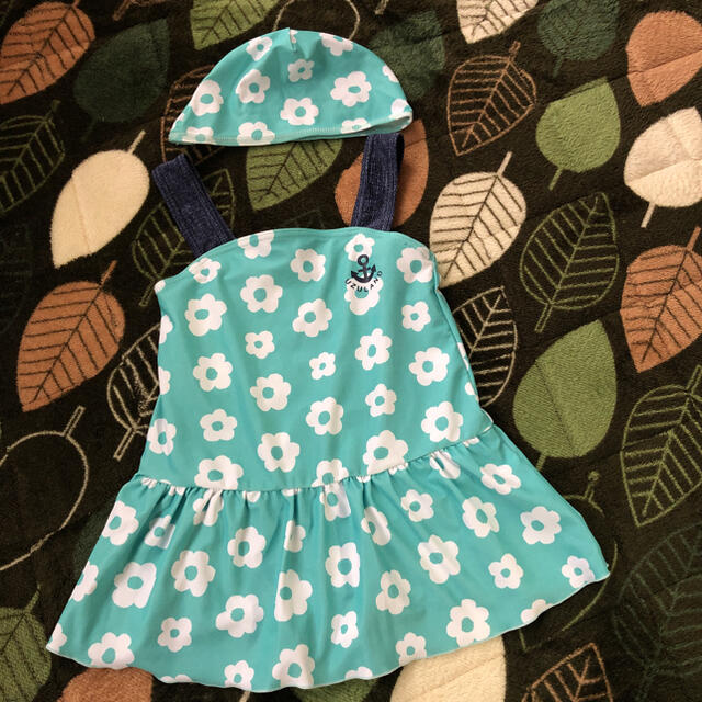 帽子つき☆ 水着 女の子　１１０ キッズ/ベビー/マタニティのキッズ服女の子用(90cm~)(水着)の商品写真