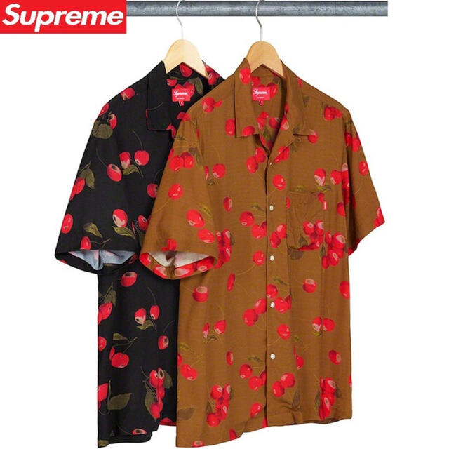 supreme レーヨンチェリーシャツ