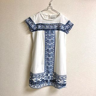 シーニューヨーク(Sea New York)のSea New York 刺繍 コットンワンピース ホワイト×ブルー/白×青(ひざ丈ワンピース)