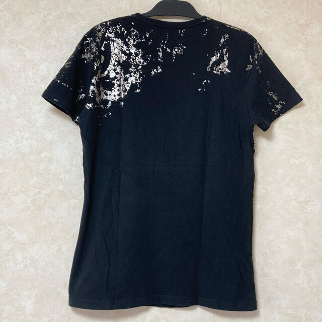 ZARA(ザラ)のZARA MAN  ブラック×シルバー箔 半袖カットソー メンズのトップス(Tシャツ/カットソー(半袖/袖なし))の商品写真