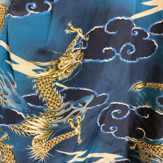 メンズ レディース 柄シャツ 総柄 アロハシャツ 龍 ドラゴン vintage