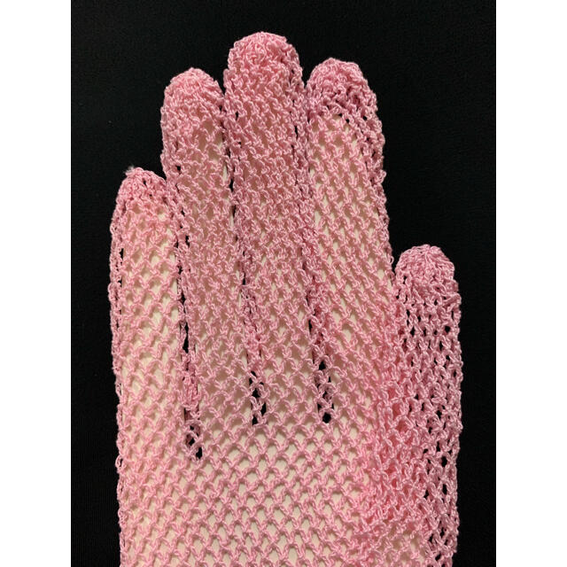 ピンク コットンレース ショート アームグローブ 総レース手袋 上品 映え レディースの水着/浴衣(和装小物)の商品写真