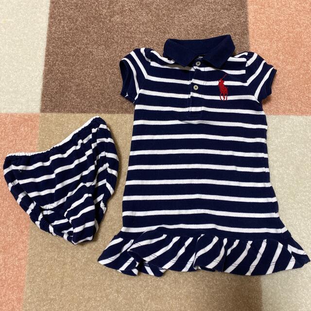 POLO RALPH LAUREN(ポロラルフローレン)のポロラルフローレン　ボーダーワンピース　ネイビー キッズ/ベビー/マタニティのベビー服(~85cm)(ワンピース)の商品写真