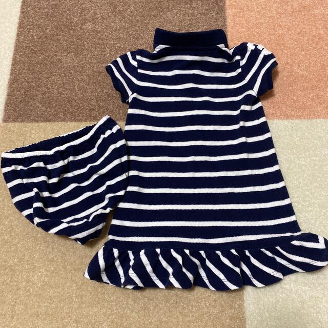 POLO RALPH LAUREN(ポロラルフローレン)のポロラルフローレン　ボーダーワンピース　ネイビー キッズ/ベビー/マタニティのベビー服(~85cm)(ワンピース)の商品写真