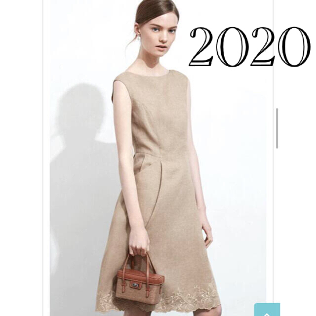 FOXEY リネン ワンピース ドレス アマリリス 40949 美品 42 - ひざ丈