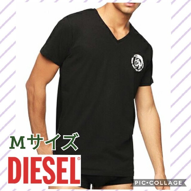 DIESEL(ディーゼル)の新品☆ディーゼルMサイズ黒　ブレイブマンワンポイント　Tシャツ　メンズ メンズのトップス(Tシャツ/カットソー(半袖/袖なし))の商品写真