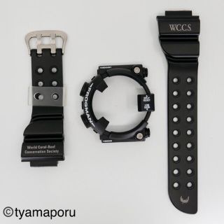 ジーショック(G-SHOCK)のほぼ未使用フロッグマンDW-8201ブラック&ホワイトベゼル ベルト ベルベゼ①(腕時計(デジタル))