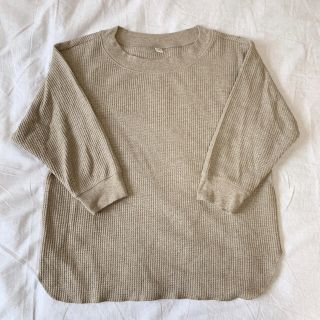 ユニクロ(UNIQLO)のユニクロ ワッフルクルーネックT 七分袖 Sサイズ(カットソー(長袖/七分))