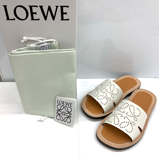 LOEWE ロエベ アナグラム パーフォレーテッド レザー サンダル ミュールブランド小物