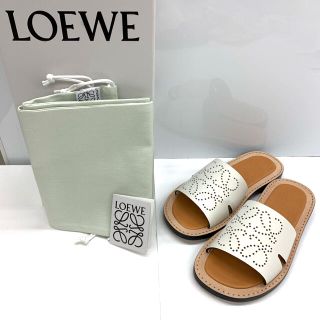 ロエベ(LOEWE)のLOEWE ロエベ アナグラム パーフォレーテッド レザー サンダル ミュール(サンダル)