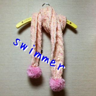 スイマー(SWIMMER)のライトピンクざっくりニットマフラー(マフラー/ショール)