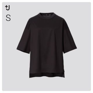 ユニクロ(UNIQLO)の新品・未使用タグ付き！【S】ユニクロ/スーピマコットンオーバーサイズＴ/ブラック(Tシャツ(半袖/袖なし))