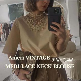 アメリヴィンテージ(Ameri VINTAGE)の【完売品・美品】Ameri MEDI LACE NECK BLOUSE(シャツ/ブラウス(半袖/袖なし))