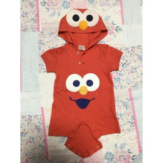 セサミストリート(SESAME STREET)のセサミストリート　エルモ　ロンパース　80サイズ　中古品(ロンパース)