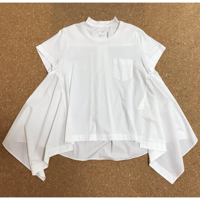 サカイ sacai 22SS コットンツイル Tシャツ カットソー 半袖 白 3