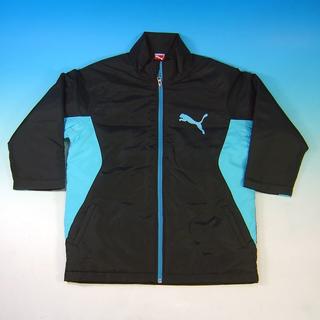 プーマ(PUMA)のPUMAプーマ 中綿ハーフコート ジャンパー ブルー×ブラック 150(ジャケット/上着)