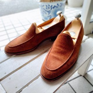 ジョンロブ(JOHN LOBB)の美品 JOHN LOBB オーシャン 6.5 モカ縫いＵチップ ヴァンプローファ(ドレス/ビジネス)