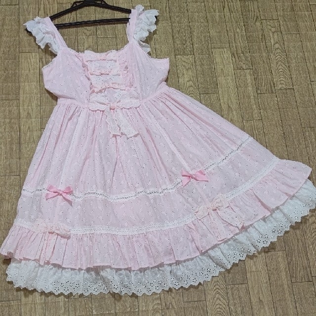 特別価格 Angelic Pretty レースフリル裾ジャンパースカート tdh