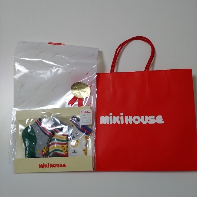 mikihouse(ミキハウス)のミキハウス　くつ下　紙袋あり999円 キッズ/ベビー/マタニティのこども用ファッション小物(靴下/タイツ)の商品写真
