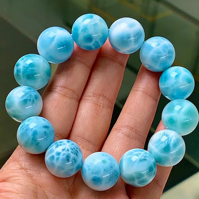 天然無処理 ラリマー ブレスレット 18mm-115.9g brad-stone.com
