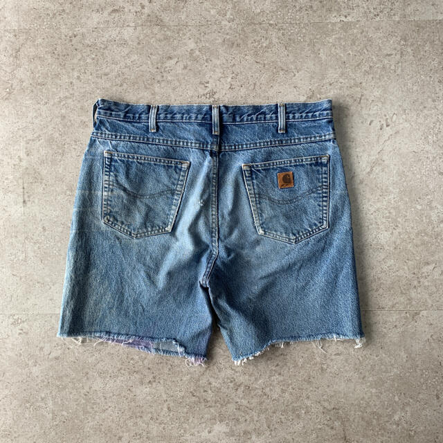 carhartt(カーハート)の90s Carhartt デニム ショートパンツ ぶった切り メンズのパンツ(ショートパンツ)の商品写真