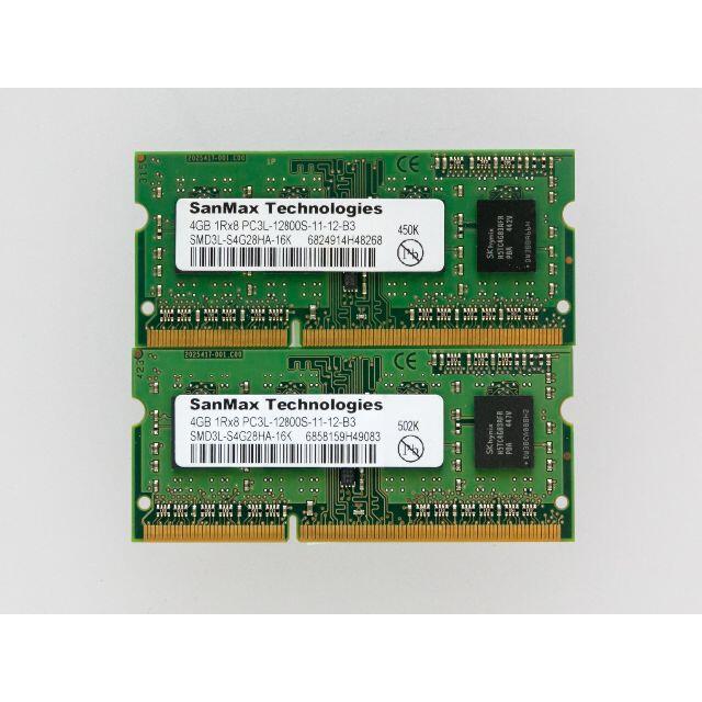 10枚セット SanMax 4GB DDR3 PC3L ノートPC用メモリ