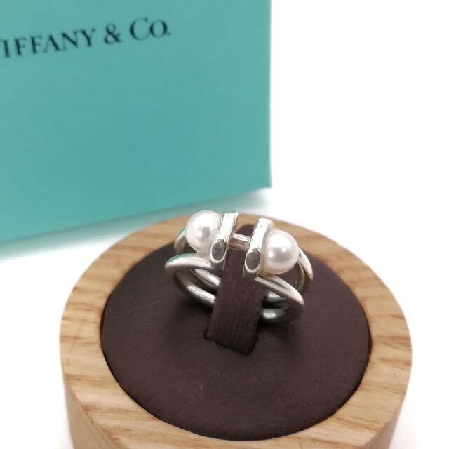 Tiffany & Co.(ティファニー)の希少 美品 ティファニー ハードウェア ダブル パール リング 11号 YY13 レディースのアクセサリー(リング(指輪))の商品写真