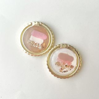 スマホリング　バンカーリング　ハンドメイド　ペイントアート　ピンク系(その他)