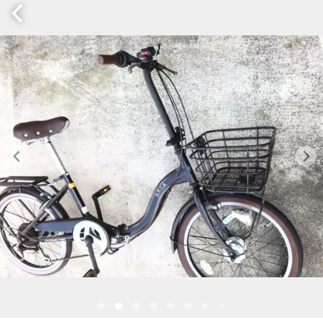 AXIA 折りたたみ自転車　黒20インチシマノ6段　スマホホルダーLEDライト スポーツ/アウトドアの自転車(自転車本体)の商品写真