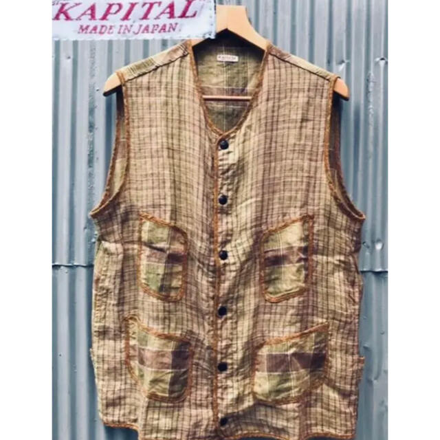 KAPITAL(キャピタル)の美品 定価19800円 キャピタル リネン 麻 ベスト size 4 日本製 メンズのトップス(ベスト)の商品写真