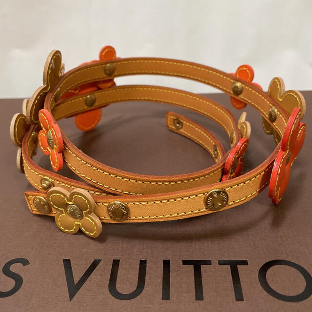 LOUIS VUITTON - 【正規品】ルイヴィトン フラワー ベルト オレンジ系
