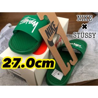 ナイキ(NIKE)のNIKE × STUSSY ベナッシ　パイン グリーン 【27.0cm】(サンダル)