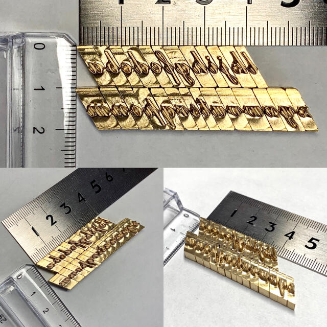 真鍮のアルファベット刻印　筆記体　小文字　レザークラフト　焼印　箔押し