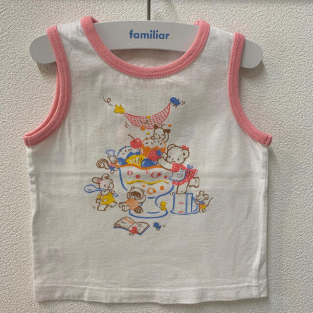 familiar(ファミリア)のfamiliar 90 美品 タンクトップ キッズ/ベビー/マタニティのキッズ服女の子用(90cm~)(Tシャツ/カットソー)の商品写真