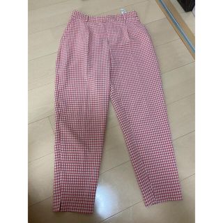 ザラ(ZARA)のZARA ギンガムチェック　ピンク　パンツ(クロップドパンツ)