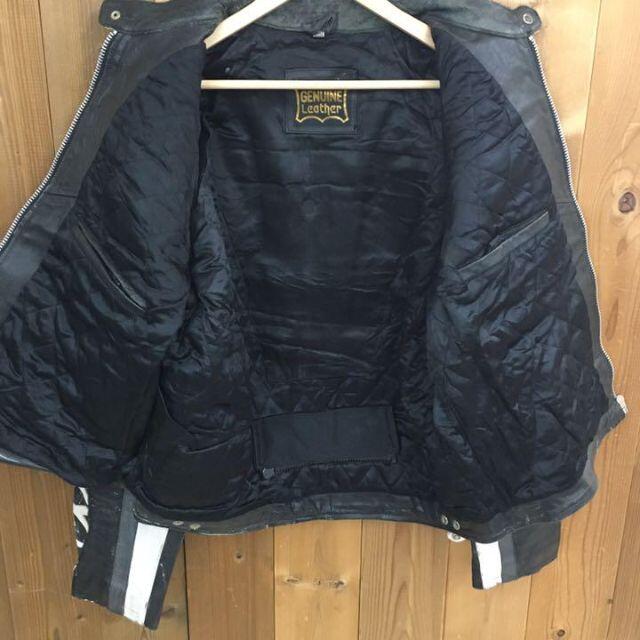 QENUINE LEATHER レザーレーシングジャケット バイクジャケットの通販