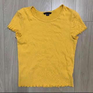 アメリカンイーグル(American Eagle)のアメリカンイーグル リブTシャツ　イエロー(Tシャツ(半袖/袖なし))