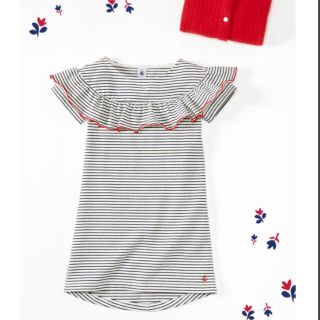 プチバトー(PETIT BATEAU)の《新品・タグ付き》プチバトー 2019SS ミラレノースリーブワンピース4ans(ワンピース)