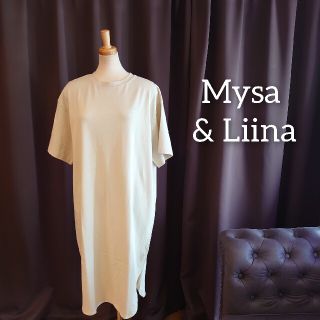 ブージュルード(Bou Jeloud)のM2144 新品 Mysa&Liina ベージュ M ロゴT ワンピース タフ(ひざ丈ワンピース)