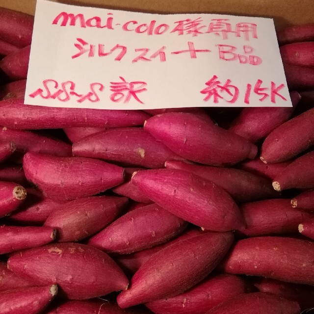 mai-colo様専用　超お得!訳☆オーダー☆甘い貯蔵品シルクB品約15Kです。 食品/飲料/酒の食品(野菜)の商品写真