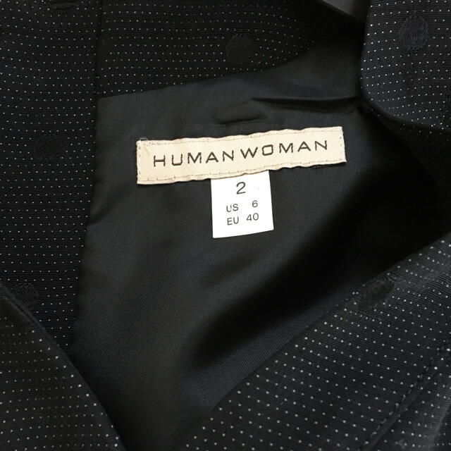 HUMAN WOMAN(ヒューマンウーマン)のお値下げ！！ヒューマンウーマン　ドットワンピース黒 レディースのワンピース(ロングワンピース/マキシワンピース)の商品写真