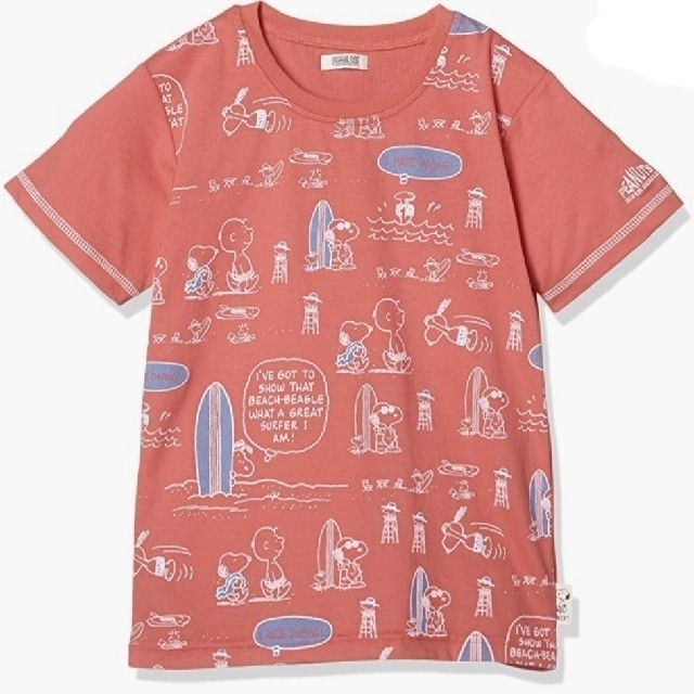 PEANUTS(ピーナッツ)の↓【新品】 スヌーピー 半袖 赤 キッズ/ベビー/マタニティのキッズ服男の子用(90cm~)(Tシャツ/カットソー)の商品写真