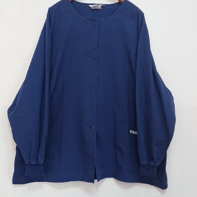 ☆USビッグサイズ3XL/ネイビー/スクラブカーディガン