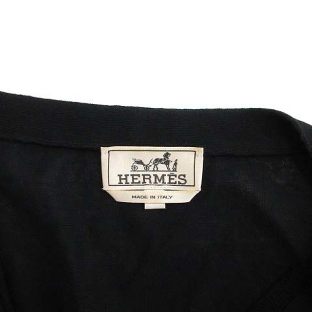 Hermes(エルメス)のエルメス カーディガン ニット 長袖イクレイヤード Vネック コットン M 黒 レディースのトップス(カーディガン)の商品写真