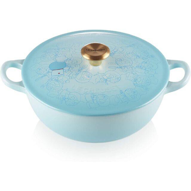 LE CREUSET(ルクルーゼ)の新品 未開封 ル クルーゼ ドラえもん マルミット 22cm インテリア/住まい/日用品のキッチン/食器(鍋/フライパン)の商品写真