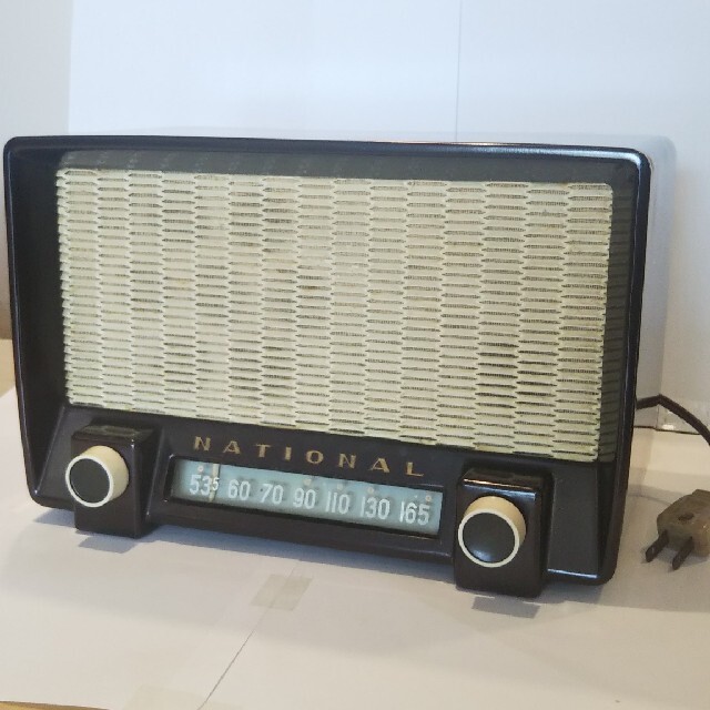 ナショナル真空管ラジオ、PS-53型（1953年式）、可動、オリジナル極上美品、
